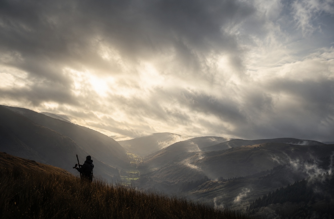 Open Wicklow ridgeline with Glenmalure valley below
