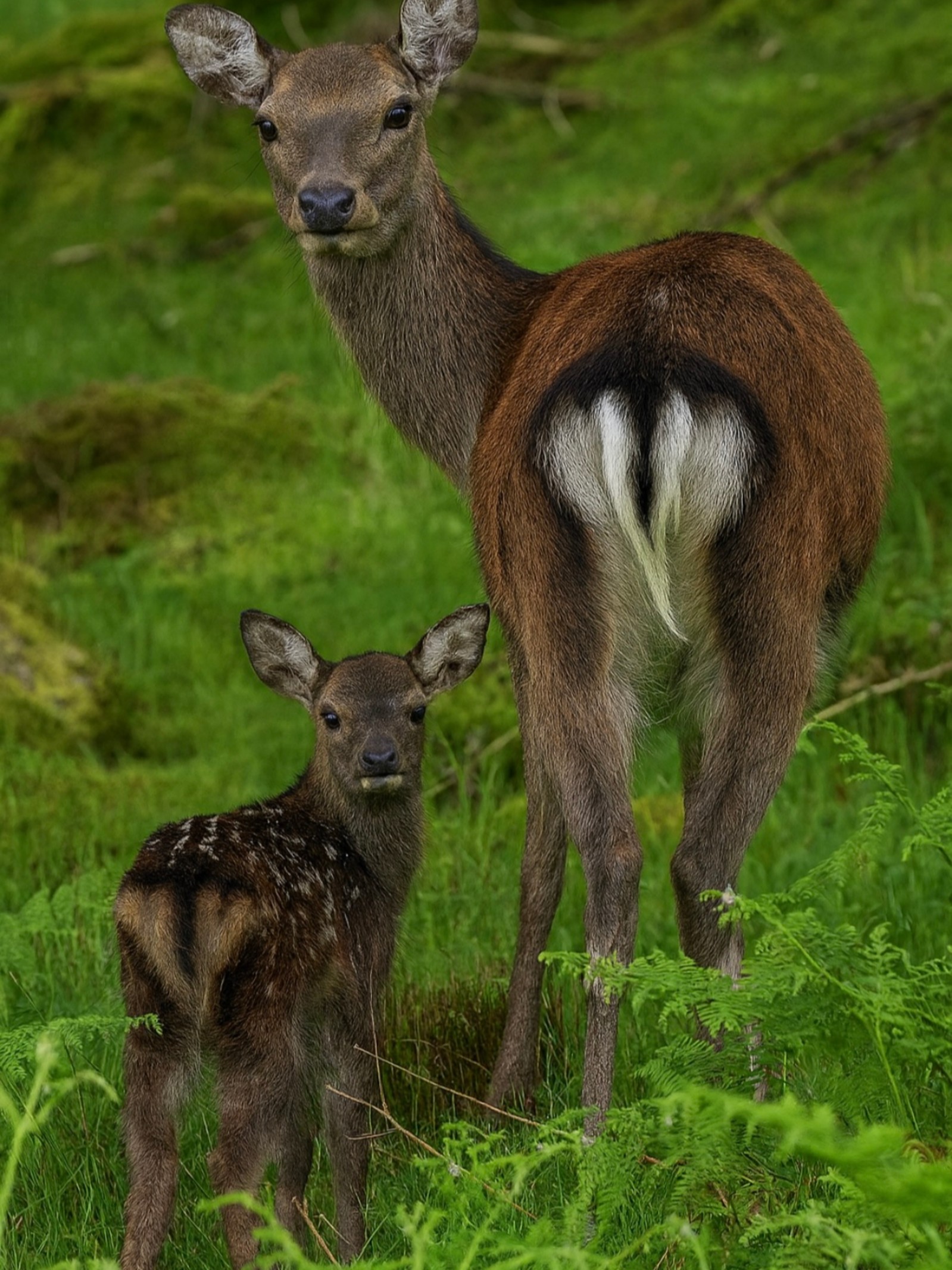 Japanese Sika stag on open mountain in Wicklow